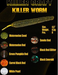 killer craft worm 120mm 9´5gr C white pearl 