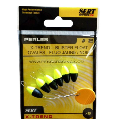 Perlas Sert Blister Float Ovales Fluo Jaune Noir